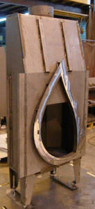 ATOVAL TOLERIE: Fabrication d'un ensemble complet de chemin&eacute;e design.